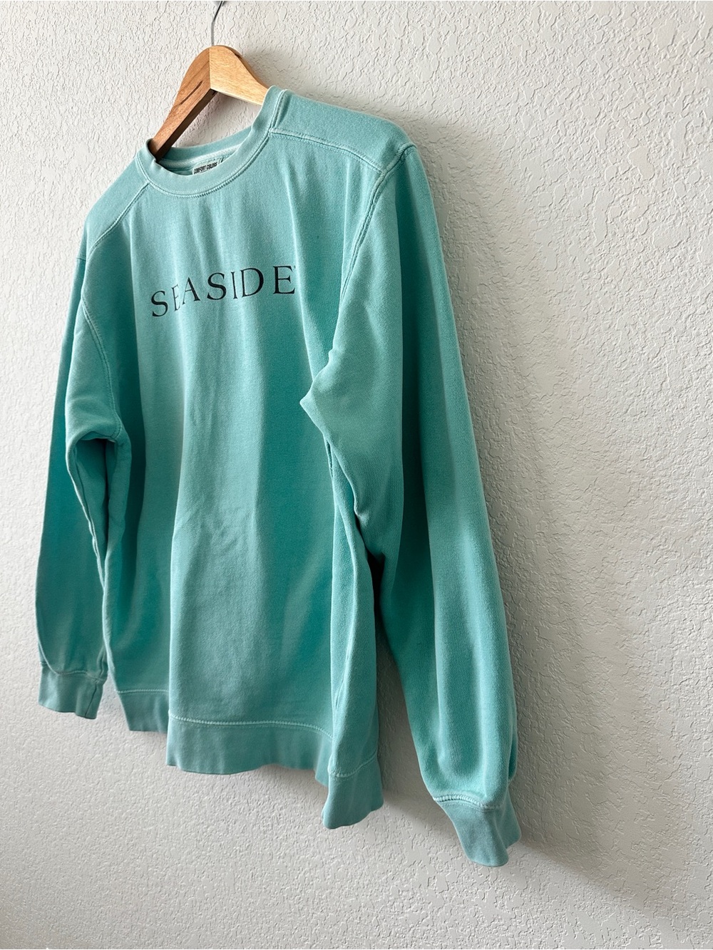 Seaside Comfort Colors Old Town New Ways Sweatshirt Mens Small Teal Coastal - Picture 4 of 9